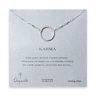 large karma necklace sterling silver - 18 inch