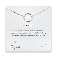 large karma necklace sterling silver - 18 inch