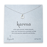 small karma necklace sterling silver