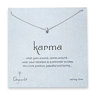 karma power bead necklace sterling silver