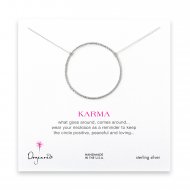 large sparkle karma necklace, sterling silver