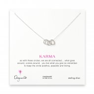 small multi-link sparkle karma necklace, sterling silver