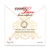 small karma luxe silver dipped single bead wire wrapped necklace