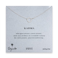 simple karma necklace, sterling silver - 18 inches