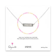 karma plaque sterling silver necklace - 18 inches