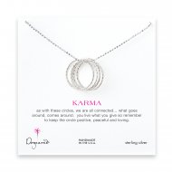 medium multi-link sparkle karma necklace, sterling silver