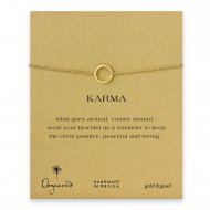 small karma circle bracelet, gold dipped