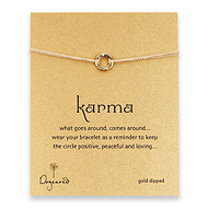 small hammered karma bracelet gold dipped