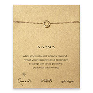 small hammered karma bracelet, gold dipped