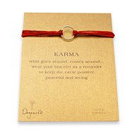 karma bracelet gold dipped on red irish linen