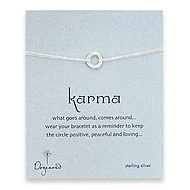 small hammered karma bracelet sterling silver