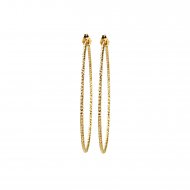 large karma sparkle hoop earrings, gold dipped