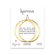 large karma gold dipped textured hoop earrings