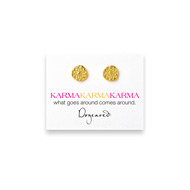 karma flower gold dipped stud earrings