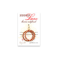 medium karma luxe gold dipped multi bead earrings with burnt orange irish linen