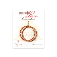 large karma luxe gold dipped multi bead earrings with burnt orange irish linen