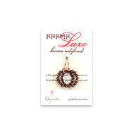 small karma luxe rose gold dipped multi bead earrings with maroon irish linen