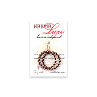 medium karma luxe rose gold dipped multi bead earrings with maroon irish linen