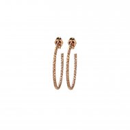 small karma sparkle hoop earrings, rose gold dipped