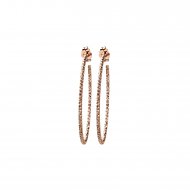 medium karma sparkle hoop earrings, rose gold dipped