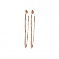 large karma sparkle hoop earrings, rose gold dipped