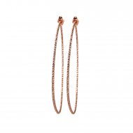 extra large karma sparkle hoop earrings, rose gold dipped