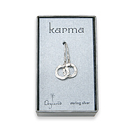 small hammered karma earrings sterling silver