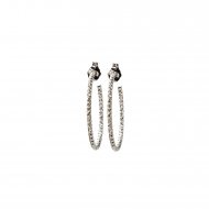 small karma sparkle hoop earrings, sterling silver