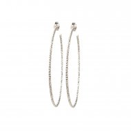 large karma sparkle hoop earrings, sterling silver