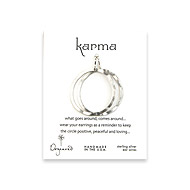small karma silver dipped textured hoop earrings