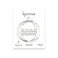 large karma silver dipped textured hoop earrings