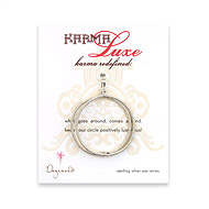 large karma luxe silver dipped single bead wire wrapped earrings