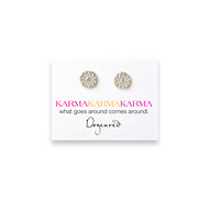 karma flower sterling silver stud earrings