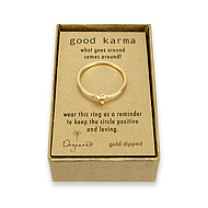 good karma ring gold dipped with hummingbird charm