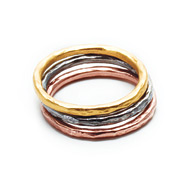 mixed metal karma rings, set of three - size 6
