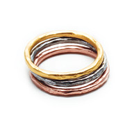 mixed metal karma rings, set of three - size 8