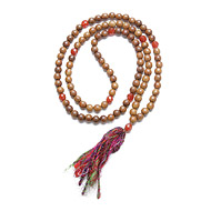 eat pray love 109 wishes prayer teak wood bead necklace with carnelian