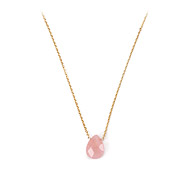 eat pray love i deserve something beautiful gold dipped rose quartz necklace - 24 inches