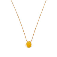 eat pray love i deserve something beautiful gold dipped yellow jade necklace - 24 inches