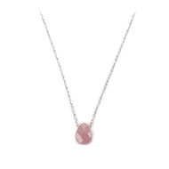 eat pray love i deserve something beautiful sterling silver rose quartz necklace - 24 inches