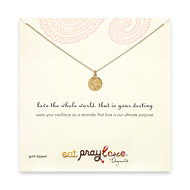 eat pray love love the whole world gold dipped reminder necklace