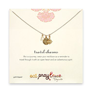 eat pray love gold dipped travel charms necklace