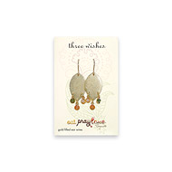 eat pray love three wishes gold dipped lotus petal multi gem earrings