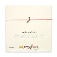 eat pray love make a wish necklace with gold dipped open heart