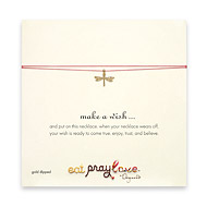 eat pray love make a wish necklace with gold dipped dragonfly