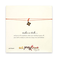 eat pray love make a wish necklace with gold dipped blossom