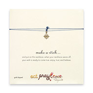 eat pray love make a wish necklace with gold dipped compass