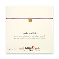 eat pray love make a wish necklace with gold dipped butterfly