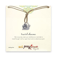 eat pray love sterling silver natural hemp travel charms necklace