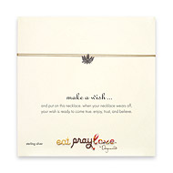eat pray love make a wish necklace with sterling silver lotus